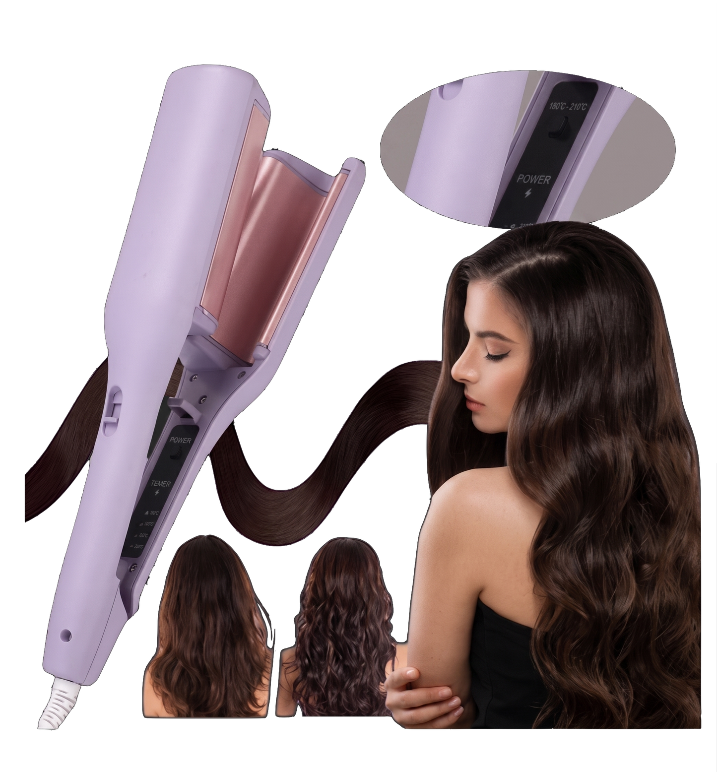 Wave Curler – Ondulador de Pelo con 4 Temperaturas | Ondas de Agua y Estilo Francés en Casa