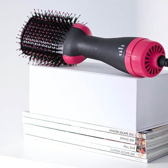 Cepillo Eléctrico Alisador y Voluminizador 3 en 1 – Alisa, Volumen y Moldea en Un Solo Paso