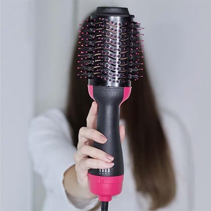 Cepillo Eléctrico Alisador y Voluminizador 3 en 1 – Alisa, Volumen y Moldea en Un Solo Paso