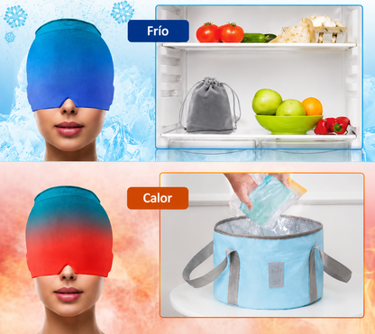 BeCalm – Antifaz Térmico de Gel para Ojos y Frente | Alivio con Frío o Calor