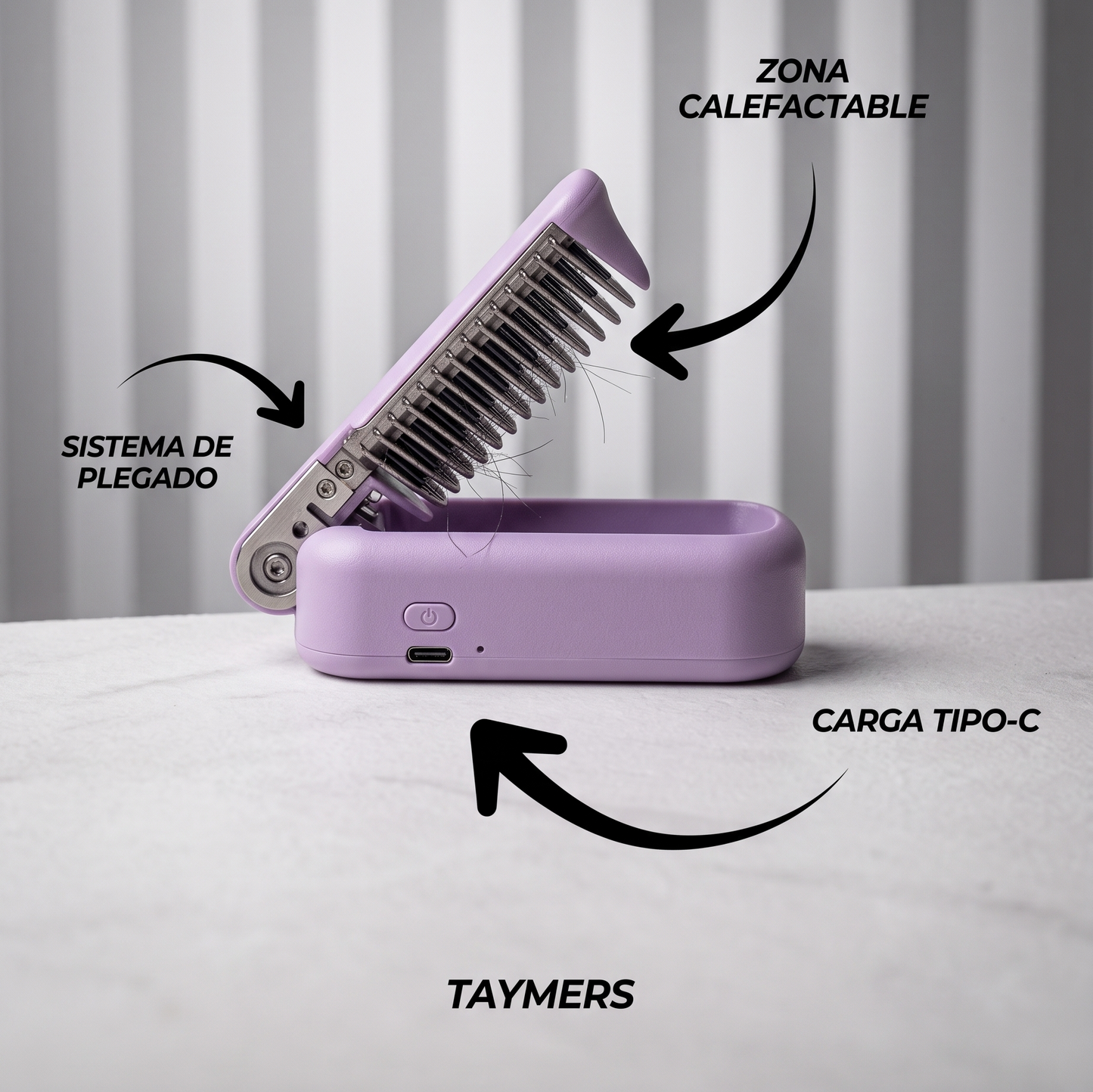 Cepillo Alisador Portátil Plegable – Cabello Liso y Perfecto Donde Vayas