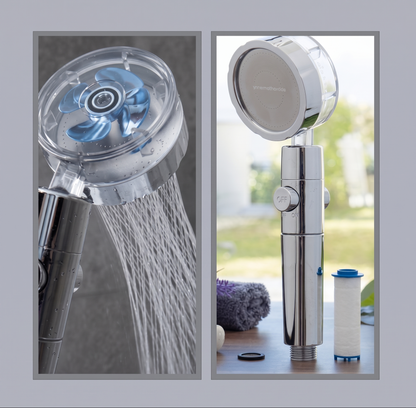 Cabezal de Ducha con Filtro Descalcificador y Efecto Hélice – Más Presión, Agua Más Pura
